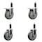 Service Caster 5'' Gray Poly Swivel 1-1/8'' Expanding Stem Caster Set 2 Total Lock Brakes, 4PK SCC-EXTTL20S514-PPUB-2-S-2-118 - alternate 1